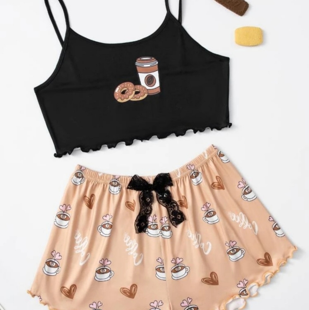 New PJ Set Women's Medium Crop Tank Shorts Set